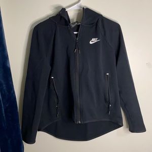 Black with white Nike logo zip up